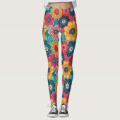 Leggings Modèle floral rétro (Devant)