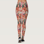 Leggings Modèle Floral rose orange (Dos)
