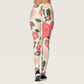 Leggings Modèle floral rose romantique (Dos)