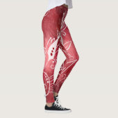 Leggings Modèle Floral rouge (Droite)