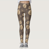 Leggings Modèle floral tendance Boho Gold Foil (Devant)