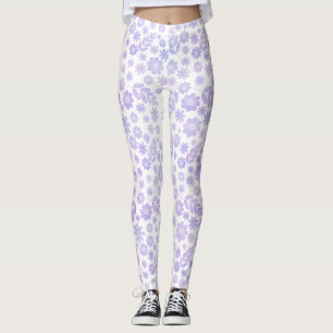 Leggings Modèle floral tiré à la main de lavande