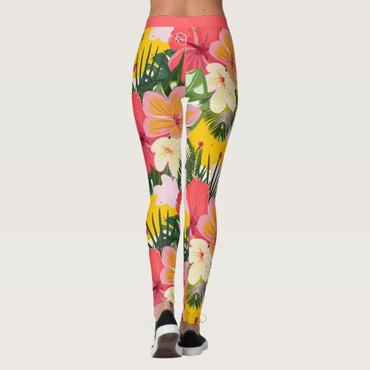 Leggings Modèle floral tropical vibre (Dos)