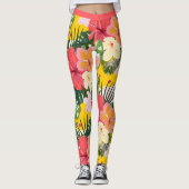 Leggings Modèle floral tropical vibre (Devant)