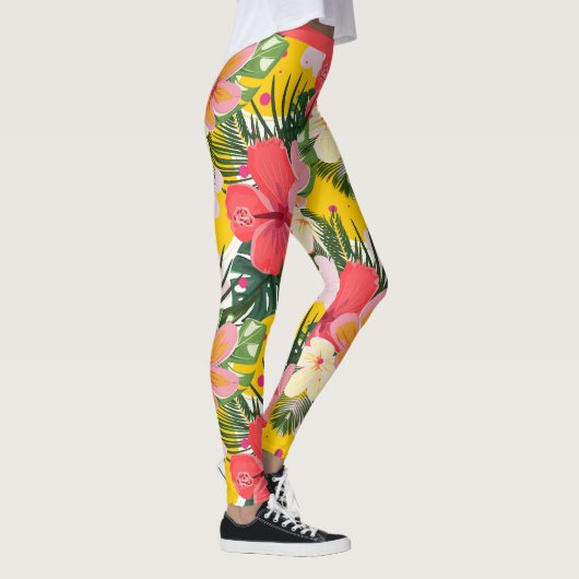 Leggings Modèle floral tropical vibre (Droite)