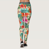 Leggings Modèle floral tropical vibre (Dos)