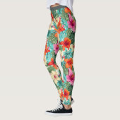 Leggings Modèle floral tropical vibre (Gauche)