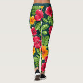 Leggings Modèle floral tropical vibre (Dos)