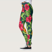 Leggings Modèle floral tropical vibre (Gauche)