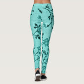 Leggings Modèle floral turquoise (Dos)