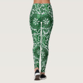 Leggings Modèle floral vintage vert (Dos)