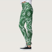 Leggings Modèle floral vintage vert (Gauche)