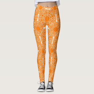 Leggings Modèle géométrique orange ethnique abstrait