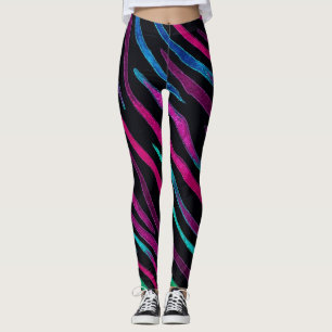 Leggings Modèle Neon Noir Zebra