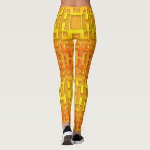 Leggings Modèle orange géométrique ethnique