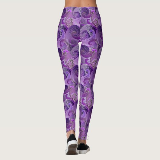 Leggings Modèle pourpre Paisley Damask (Dos)