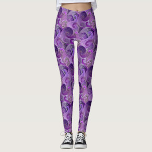 Leggings Modèle pourpre Paisley Damask
