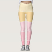 Leggings Modèle tendance Elégant rose Jaune Blanc Couleurs (Devant)