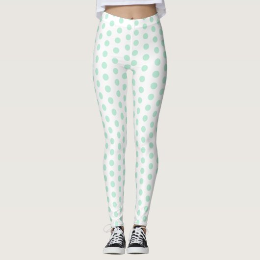 Leggings Modèle tendance moderne élégant Mint vert blanc (Devant)