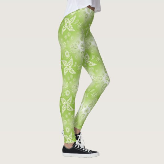 Leggings Modèle vert d'été de Paisley (Droite)