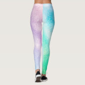 Leggings Modèle vitreux ombre Blue Purple Glitter (Dos)