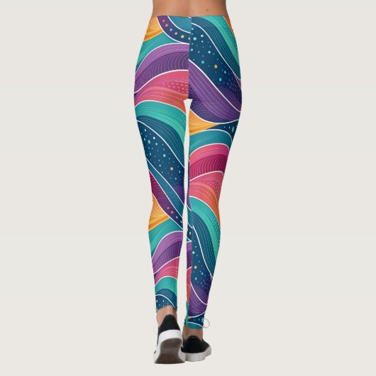 Leggings Modern Abstract Fluid Waves Seamless Pattern (Dos)