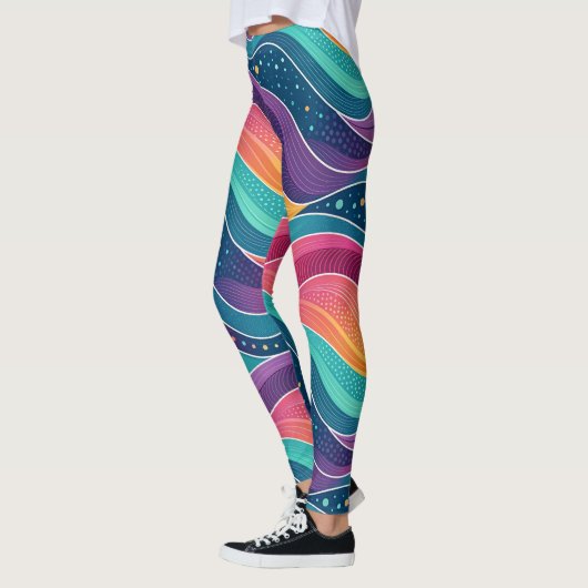 Leggings Modern Abstract Fluid Waves Seamless Pattern (Gauche)