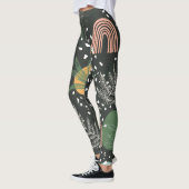 Leggings Modern Abstract Terrazzo & Botanical Collage (Gauche)