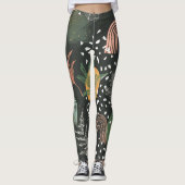 Leggings Modern Abstract Terrazzo & Botanical Collage (Devant)