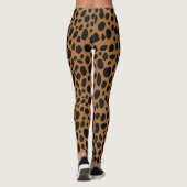 Leggings Modern Black And Brown Leopard Skin Safari Pattern (Dos)