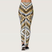 Leggings Modern, cool, chic, silver and gold stripe pattern (Dos)