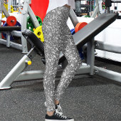 Leggings Modern Cute Grey Glitter Sparkle Pattern Fun Gift 