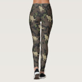 Leggings Modern Grey Brown Green Cats Camouflage Pattern (Dos)