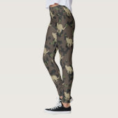 Leggings Modern Grey Brown Green Cats Camouflage Pattern (Gauche)
