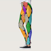 Leggings Modern Harlequin Pattern Sparkly Mardi Gras  (Gauche)