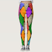 Leggings Modern Harlequin Pattern Sparkly Mardi Gras  (Devant)