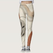 Leggings Modern Minimalist Organic Abstract Shapes Pattern (Devant)