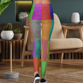 Leggings Modern Multicolor Knitting Wool Textured Pattern