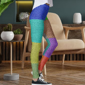 Leggings Modern Multicolor Knitting Wool Textured Pattern