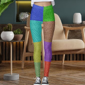 Leggings Modern Multicolor Knitting Wool Textured Pattern