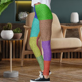 Leggings Modern Multicolor Knitting Wool Textured Pattern