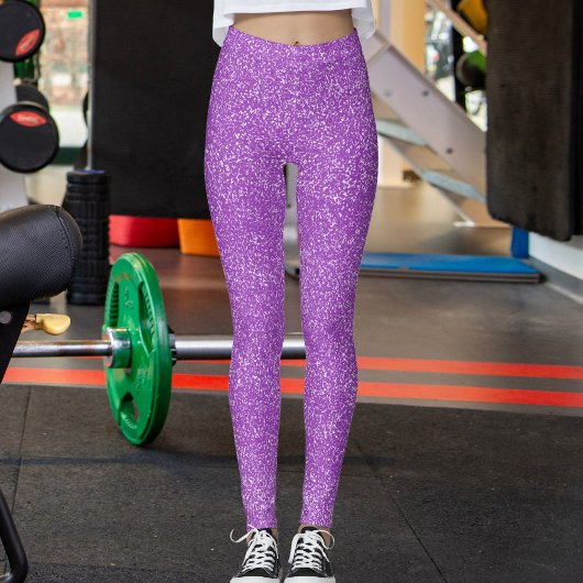 Leggings Modern Purple Glitter Sparkles Pattern Sport Gift