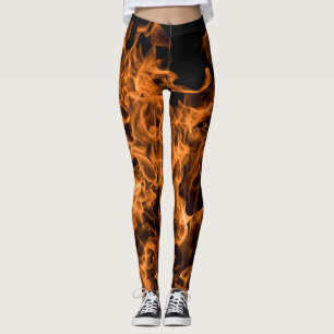 Leggings Moderne à la mode abstrait sur des flammes du feu