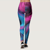 Leggings Moderne Abstrait-bleu et rose- (Dos)
