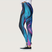 Leggings Moderne Abstrait-bleu et rose- (Gauche)