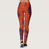 Leggings Moderne abstrait bleu orange (Dos)