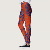 Leggings Moderne abstrait bleu orange (Gauche)