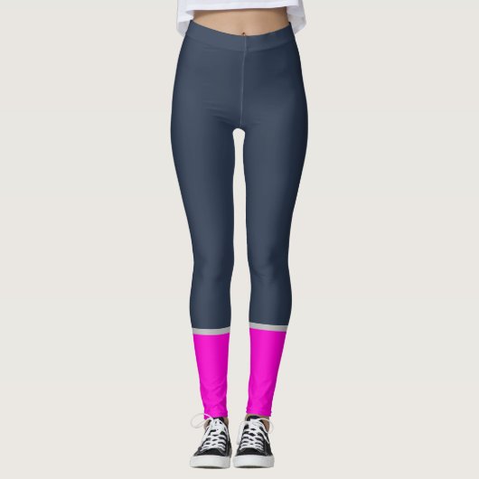 Leggings MODERNE abstrait dessin-rose-profond -bleu-bleu (Devant)