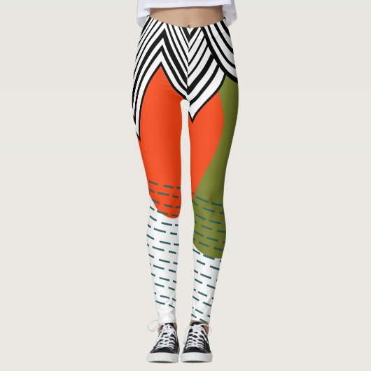 Leggings Moderne abstrait du milieu du siècle (Devant)