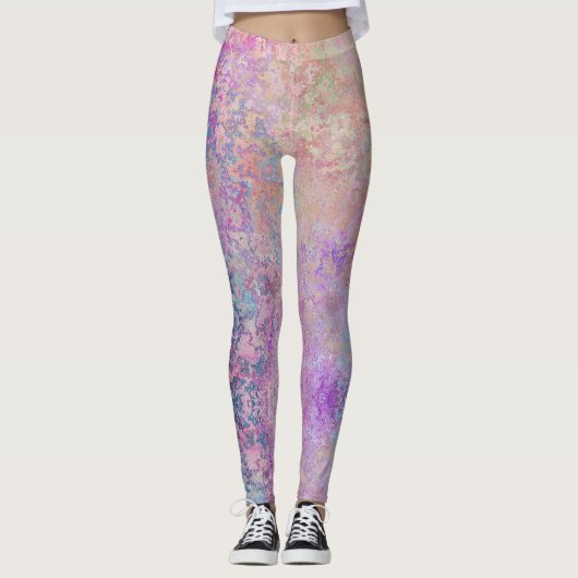 Leggings Moderne Abstrait Grunge Pastels (Devant)
